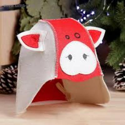 Шапка Кабан красный