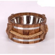 Шайка 5л. с нерж. вставкой, ручка канат (Дуб)