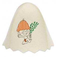 Шапка детская Юный банщик, фетр белый Б45011