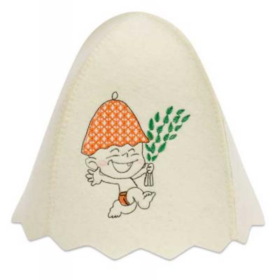 Шапка детская Юный банщик, фетр белый Б45011