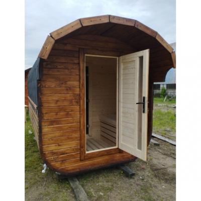 Баня квадро-бочка ComfortProm 3 метра + козырёк 0,5м, печной узел и предбанник
